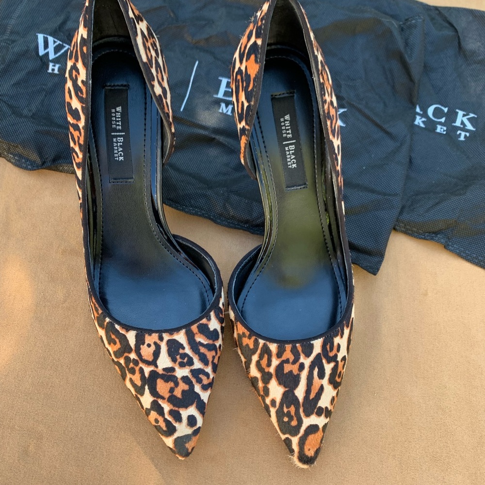 White House Black Market Ella Leopard Print Heel